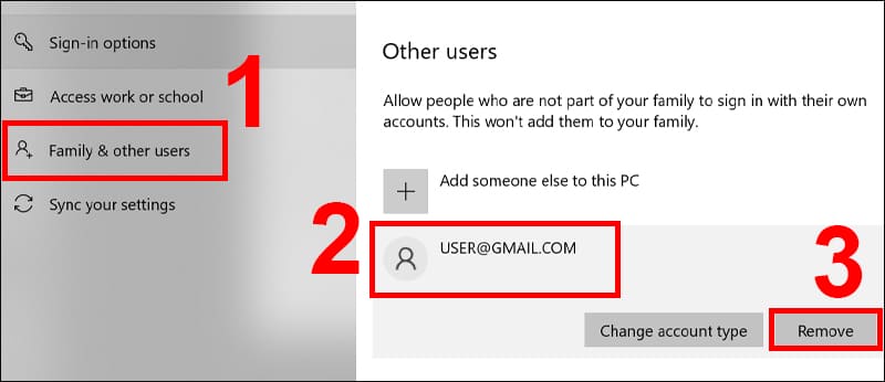 Xóa tài khoản Windows không sử dụng