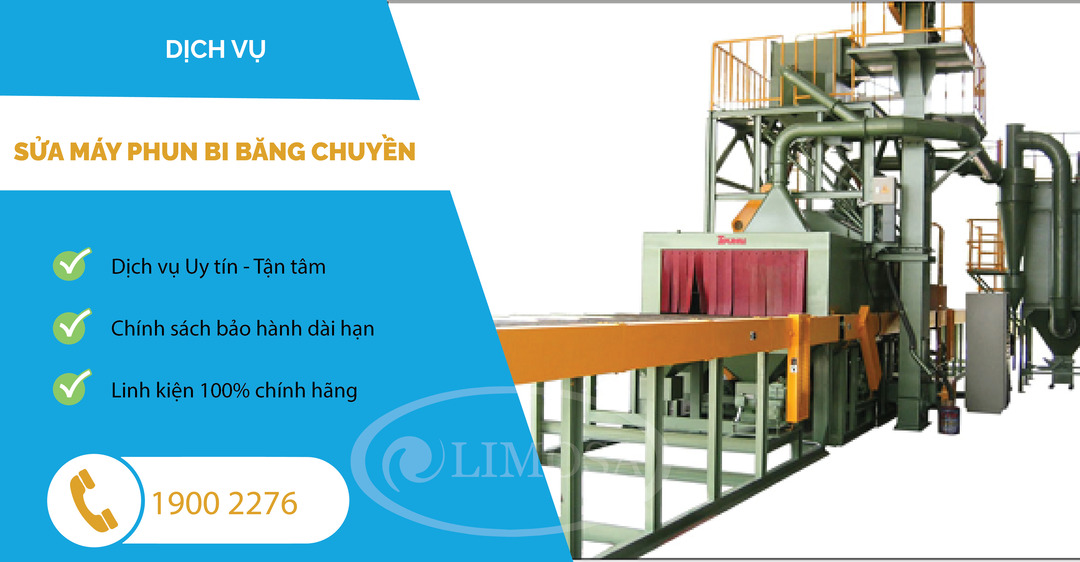 Sửa Máy Phun Bi Băng Chuyền Limosa