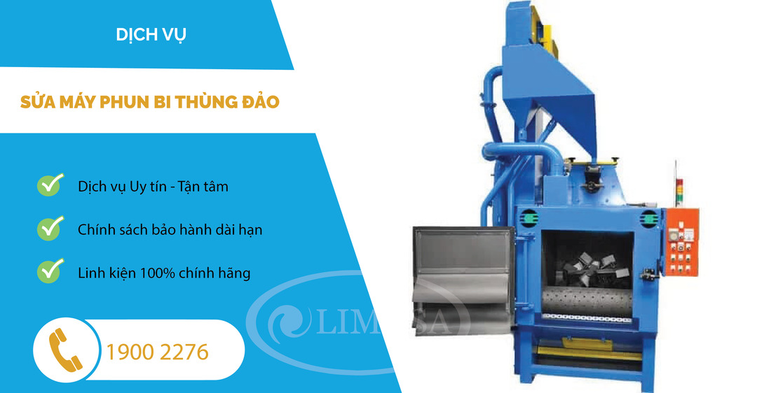Sửa Máy Phun Bi Dạng Thùng đảo Limosa