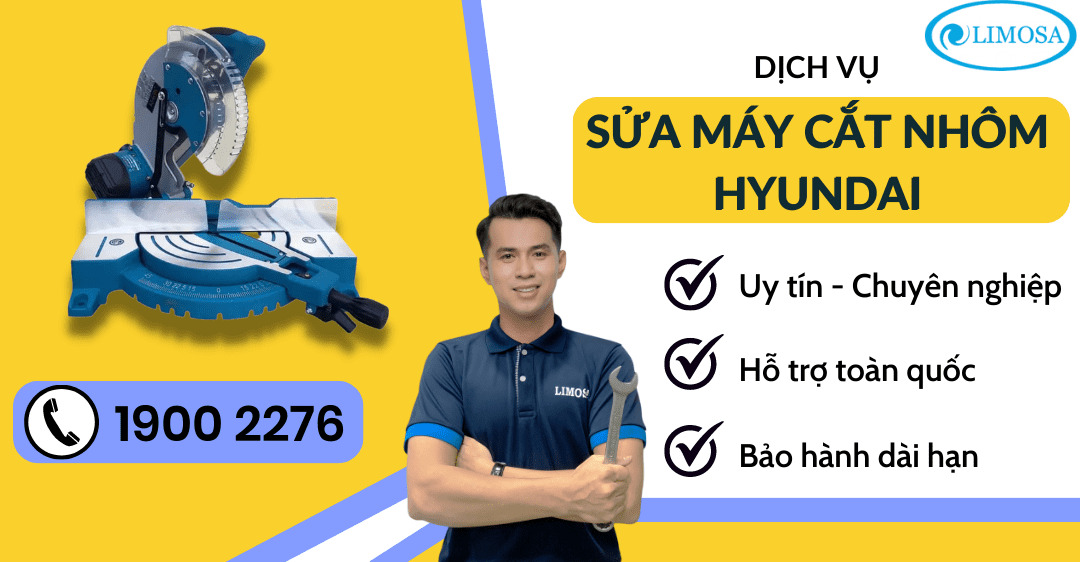Sửa máy cắt nhôm hyundai limosa