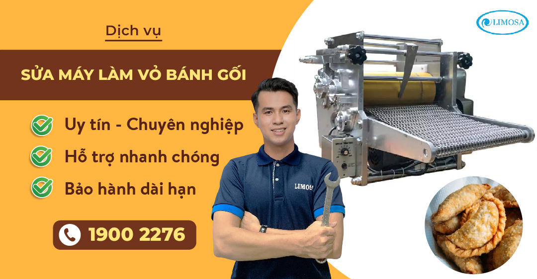 Sửa máy làm vỏ bánh gối Limosa