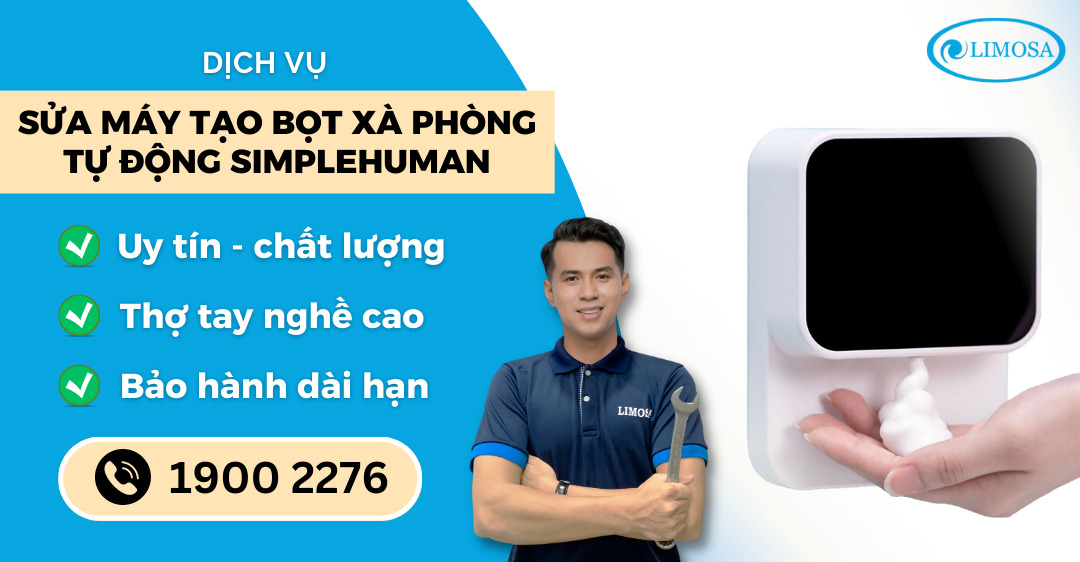 sửa máy tạo bọt xà phòng tự động Simplehuman Limosa