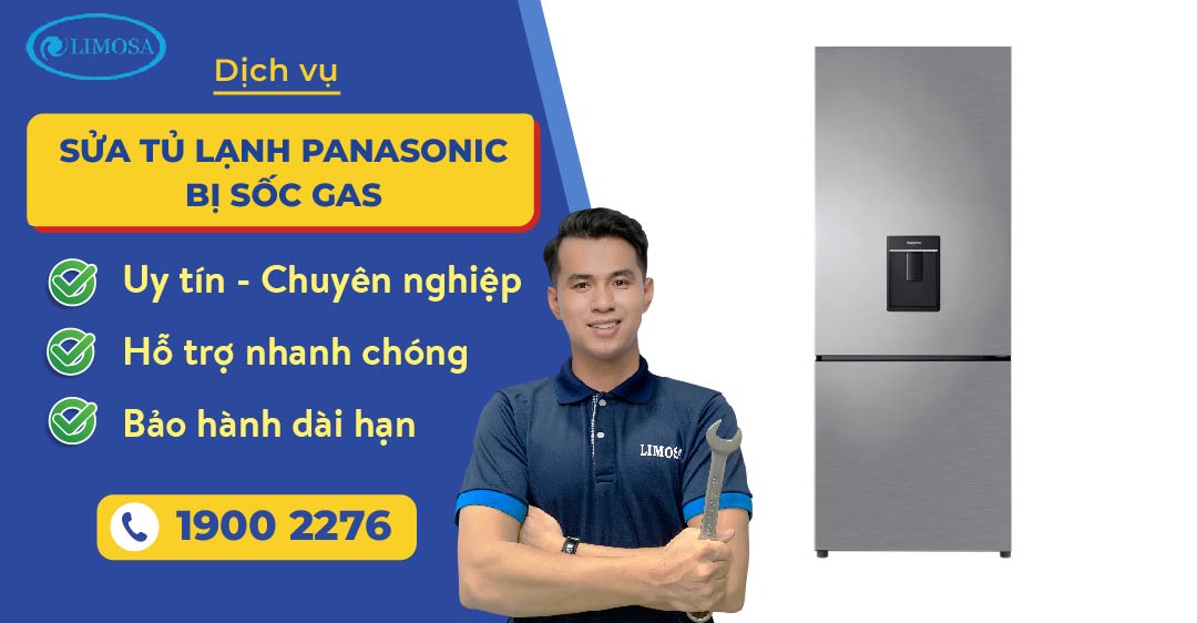 sửa tủ lạnh Panasonic bị sốc gas Limosa