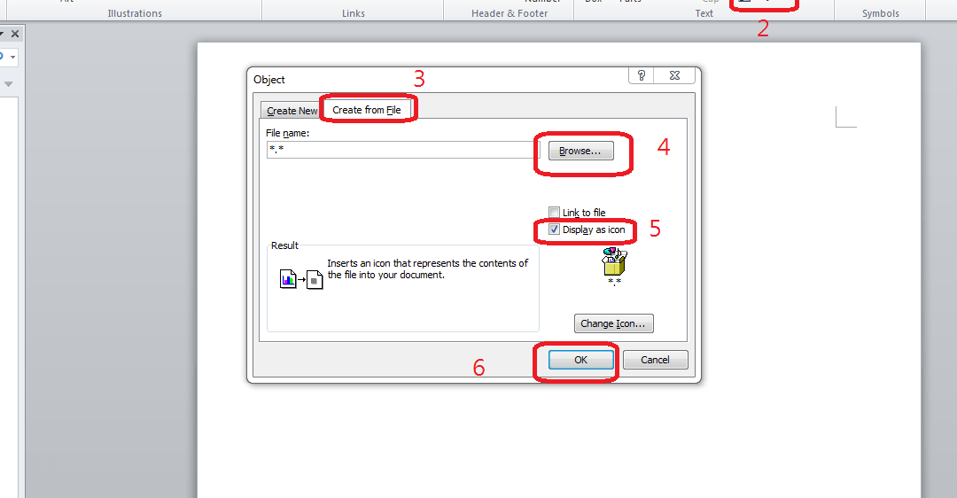 cách đính kèm file Word trong Excel