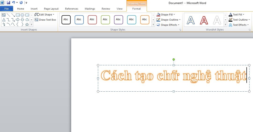 Cách tạo chữ nghệ thuật trong Word