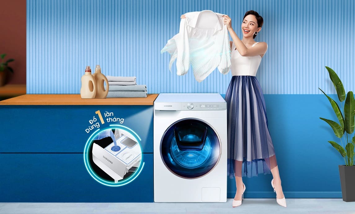 Cách thức hoạt động của công nghệ AI Wash trên máy giặt Samsung