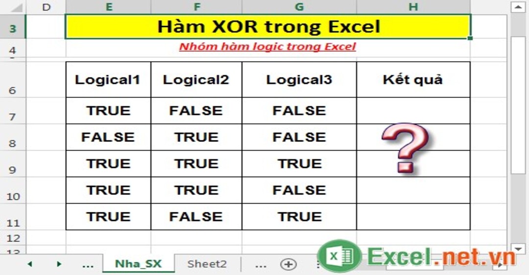 Các Toán Tử Logic Của Excel - AND, OR, XOR, NOT