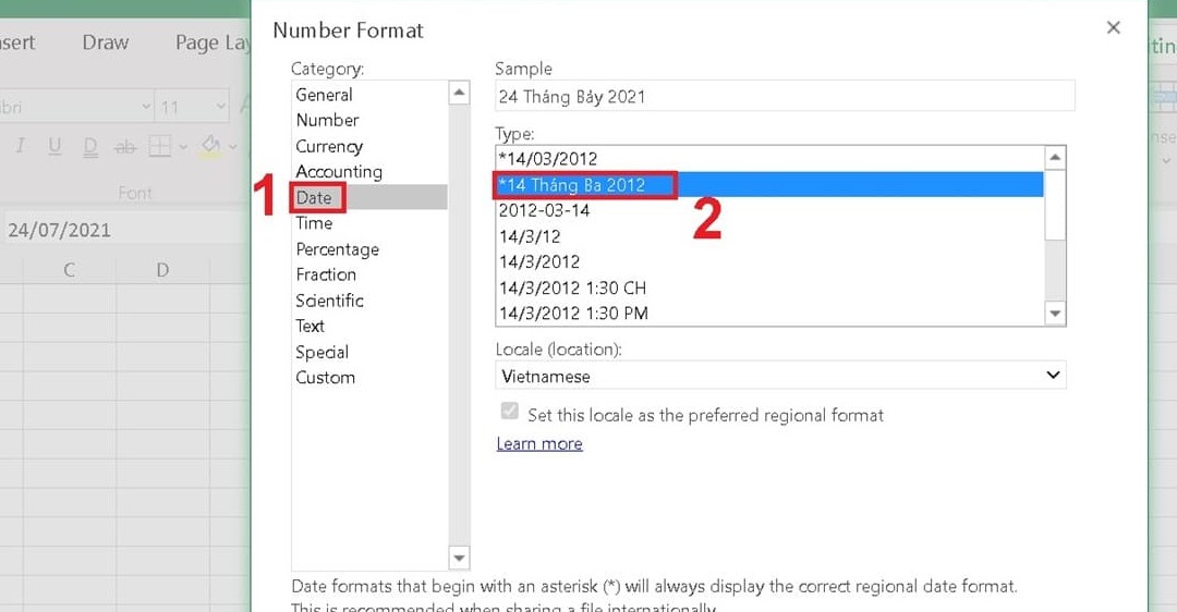 Hướng dẫn cách để định dạng ngày tháng năm trong Excel