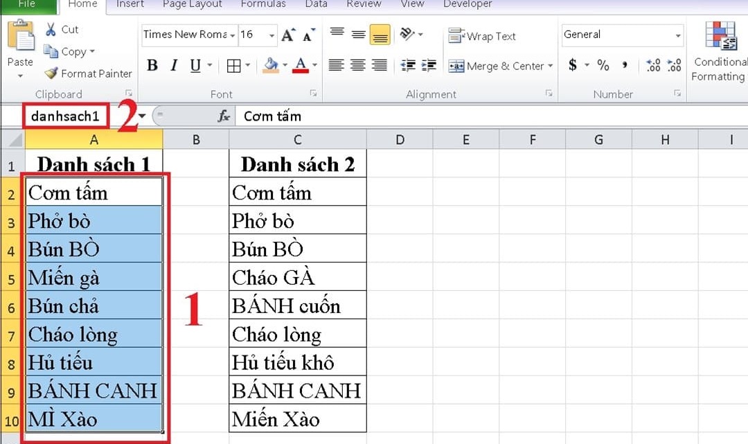 Hướng dẫn cơ hội lập bảng so sánh nhập Excel
