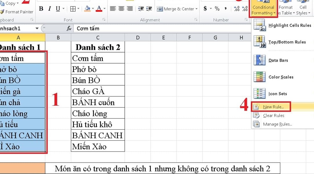 Khi nào cần so sánh dữ liệu trên 2 cột Excel