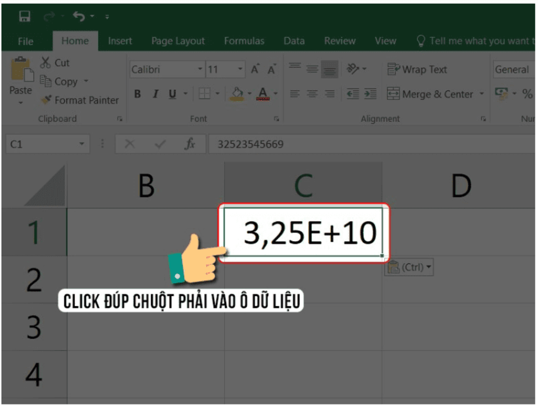 Cách khắc phục lỗi dãy số Excel sử dụng lệnh Format Cells