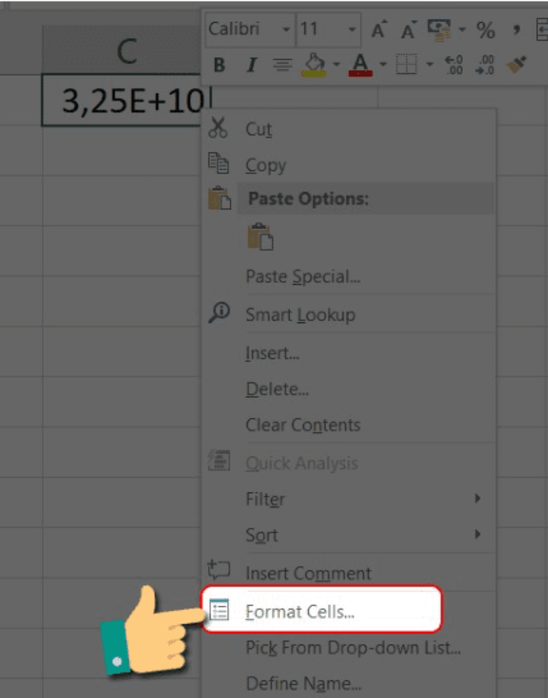 Cách khắc phục lỗi dãy số trong Excel bằng lệnh Format Cells