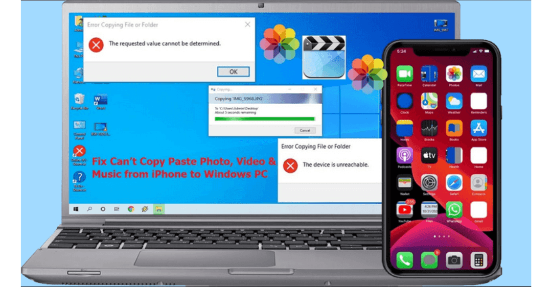 copy ảnh từ iphone sang máy tính bị lỗi