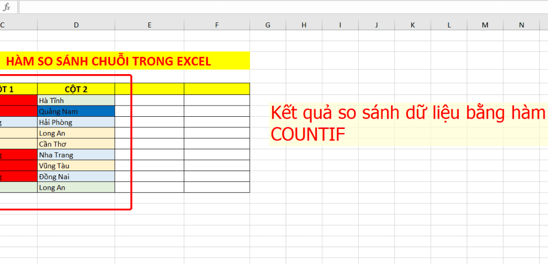 Hướng dẫn cách so sánh hai hoặc nhiều chuỗi văn bản trong Excel