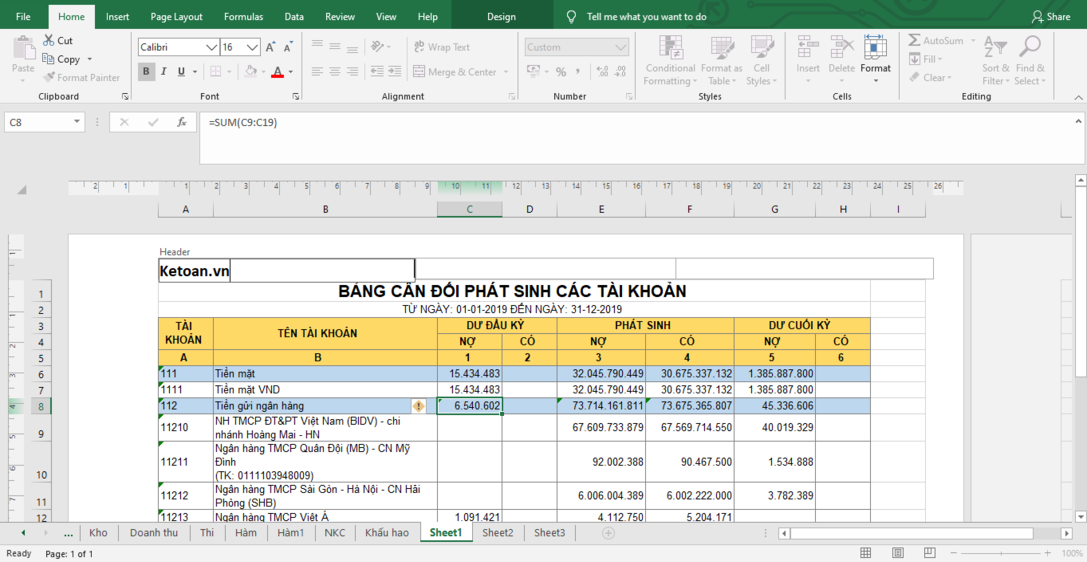 3. Hướng dẫn cách tạo header trong Excel thông qua tính năng “Page Setup”