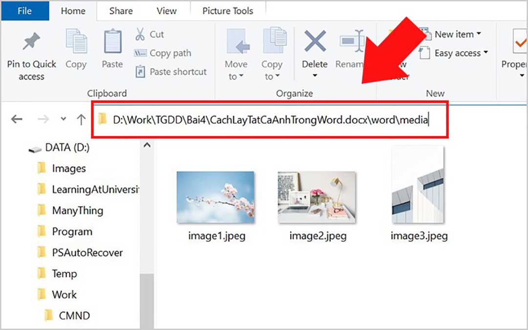 Hướng dẫn cách lấy tất cả ảnh trong file Word