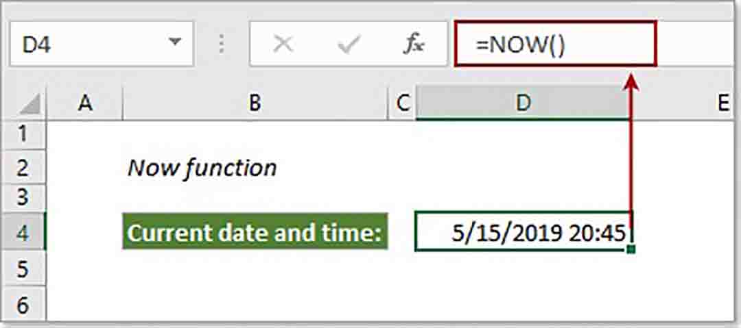 Hướng dẫn cách sử dụng hàm NOW trong Excel