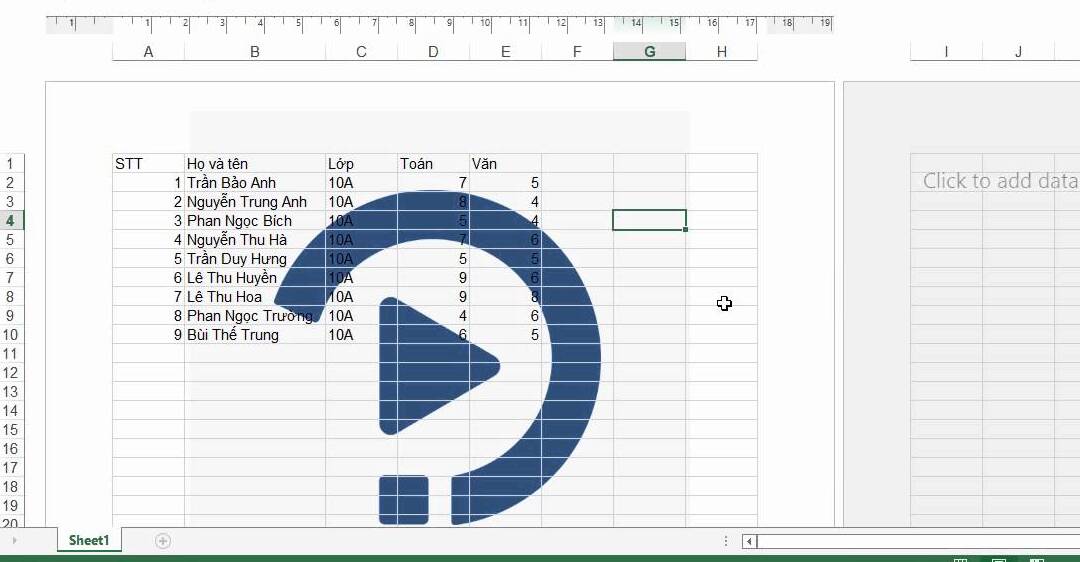 Cách chèn logo chìm vào trang tính Excel