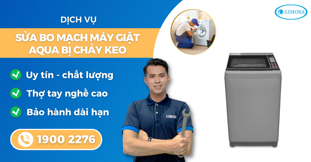 sửa bo mạch máy giặt Aqua bị chảy keo Limosa