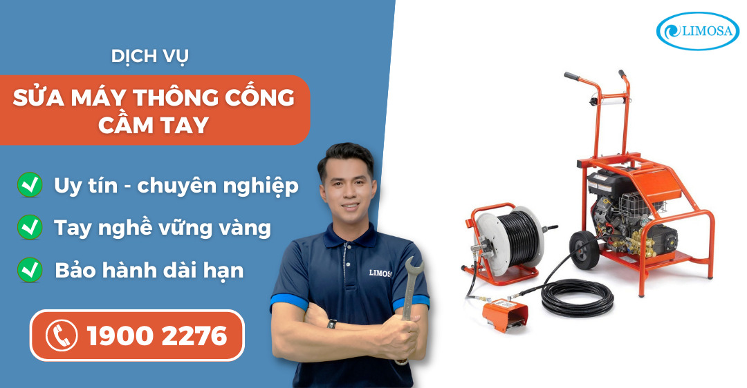 sửa máy thông cống cầm tay Limosa