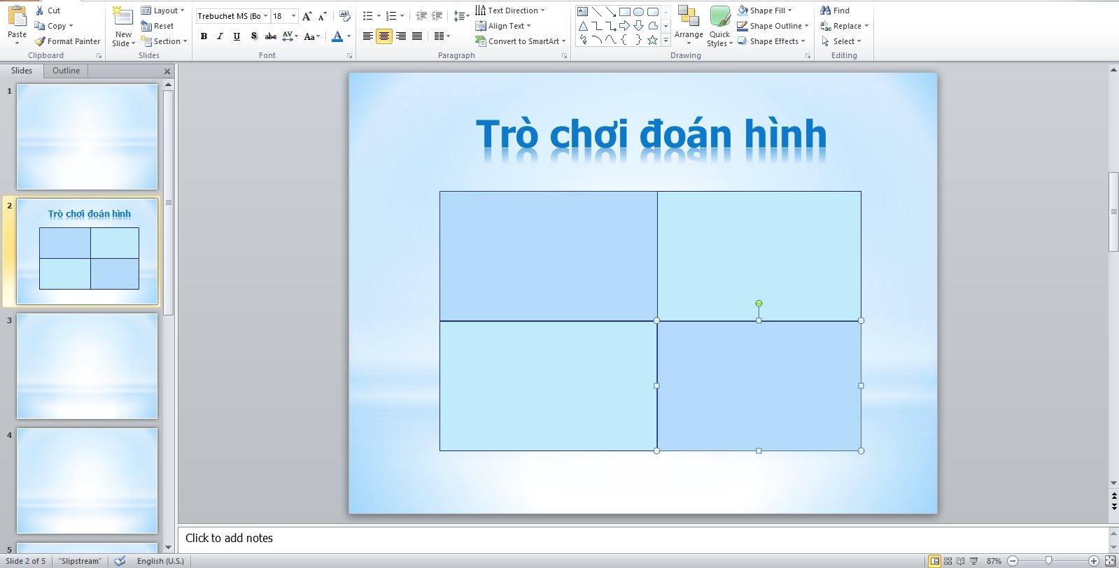 Cách tạo trò chơi đoán hình trong PowerPoint
