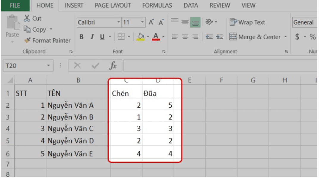 Ví dụ về cách đơn vị sau số
