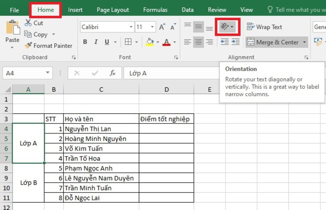 Xoay dọc chữ trong Excel có lợi ích gì?