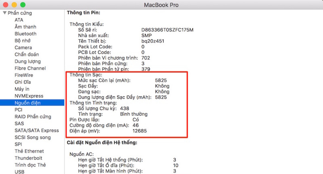 Hướng dẫn cách sạc pin và kiểm tra số lần sạc pin Macbook