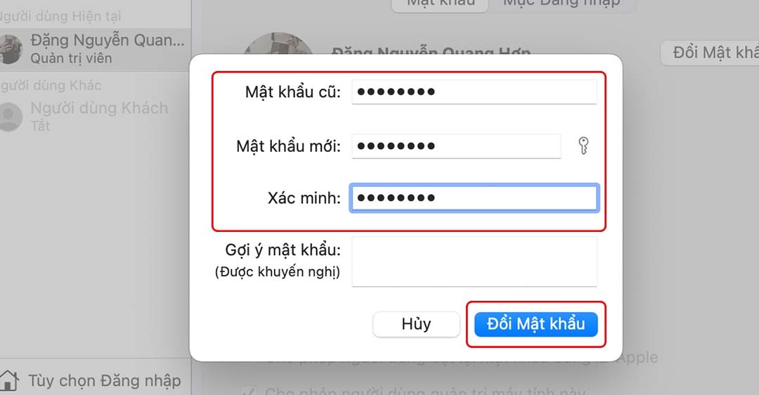 2. Cài đặt mật khẩu trên Macbook