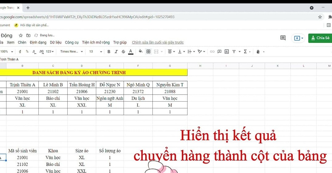 Cách chuyển hàng thành cột trong Word