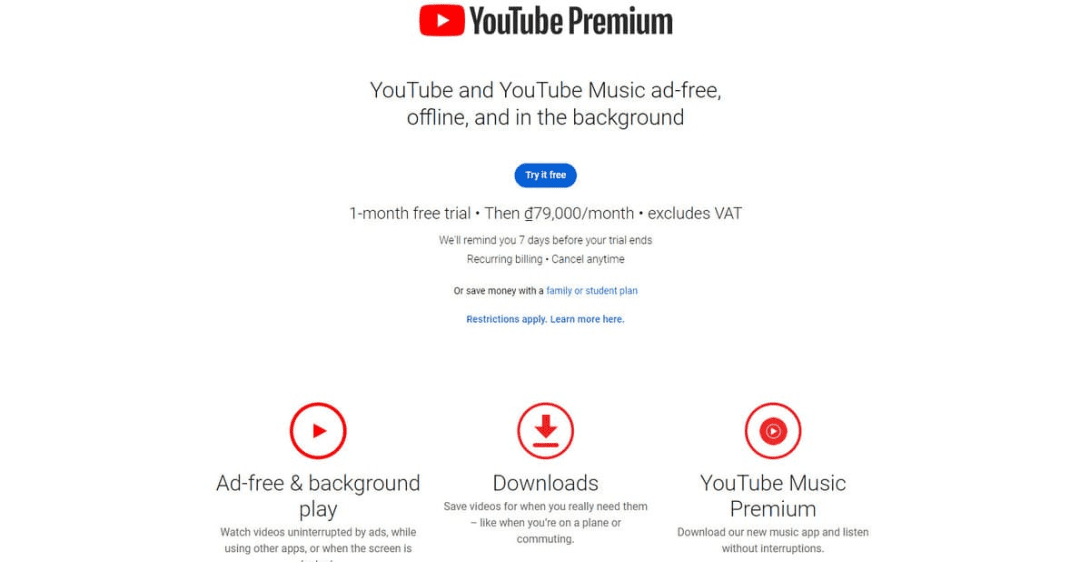 Cách đăng ký youtube premium việt nam trên pc