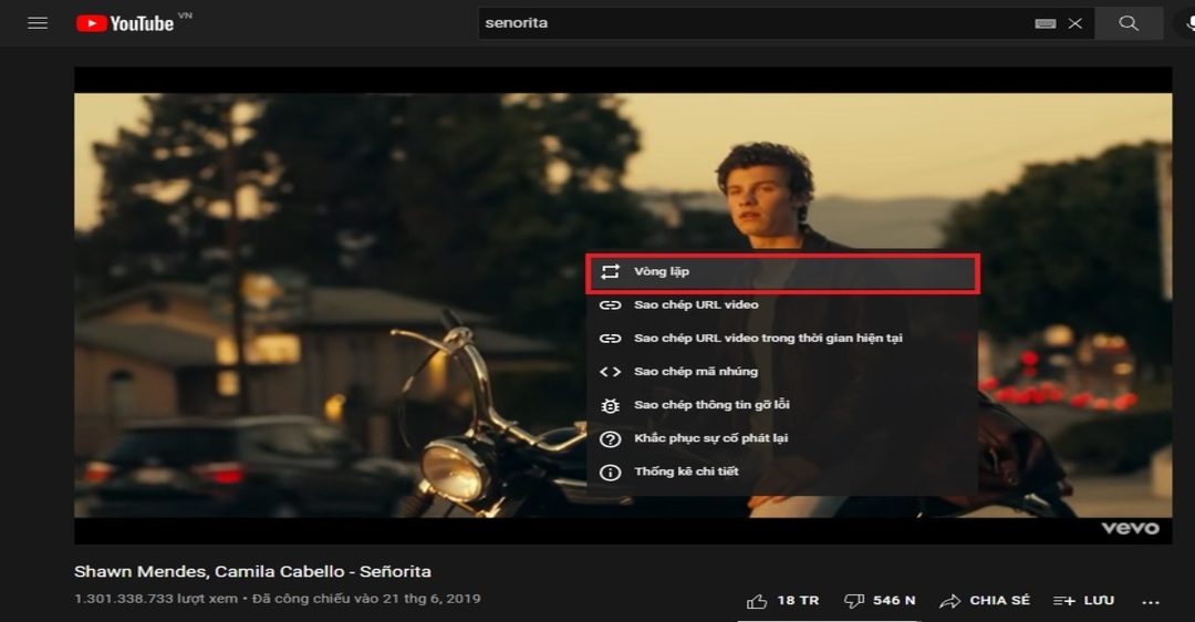 Cách lặp lại video Youtube trên máy tính