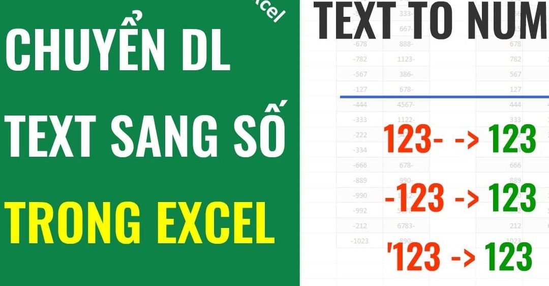 Hướng dẫn cách chuyển Text thành số và ngày trong Excel