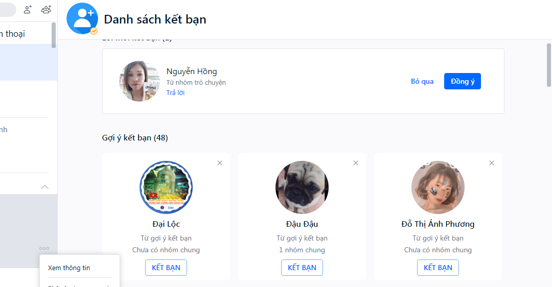 Kết bạn trên Zalo trên máy tính thông qua Facebook
