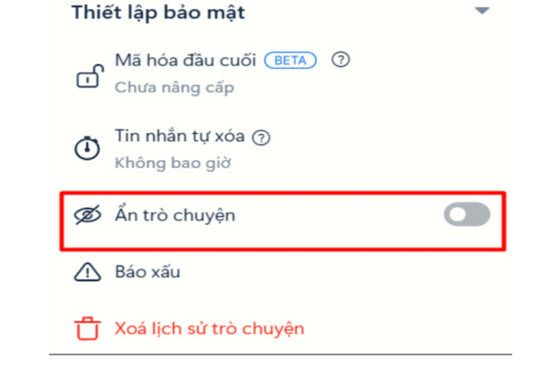 Ẩn tin nhắn Zalo trên PC