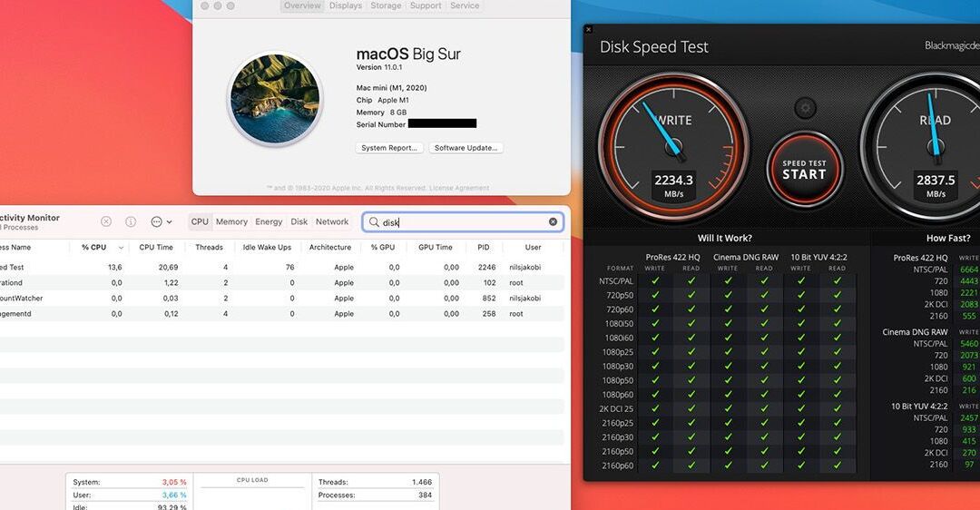 Các phần mềm kiểm tra tốc độ SSD trên Macbook