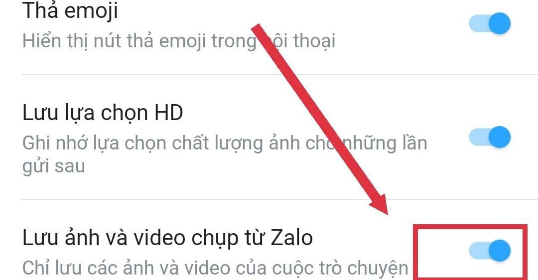 Cách bật Zalo tự lưu ảnh trên điện thoại