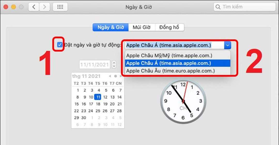Cách cài đặt ngày giờ và hiển thị lịch trên MacBook