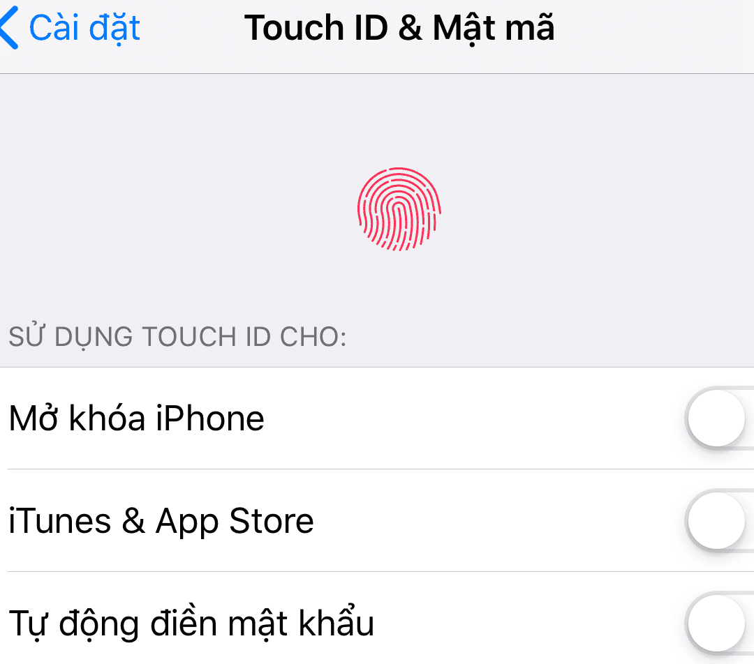 Cách cài đặt vân tay trên iphone