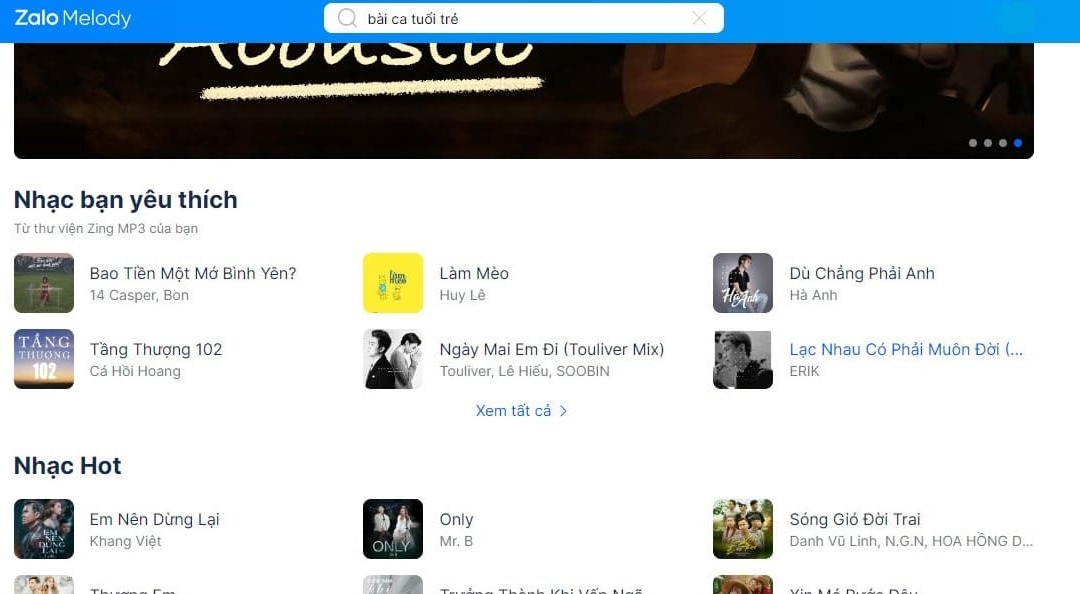 Cách đăng bài hát từ Zing MP3 lên Zalo