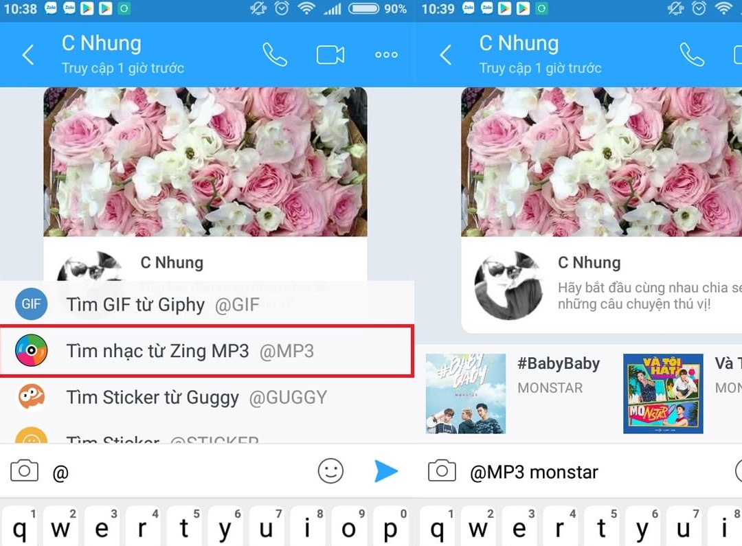 Cách chia sẻ nhạc từ Zing MP3 lên Zalo