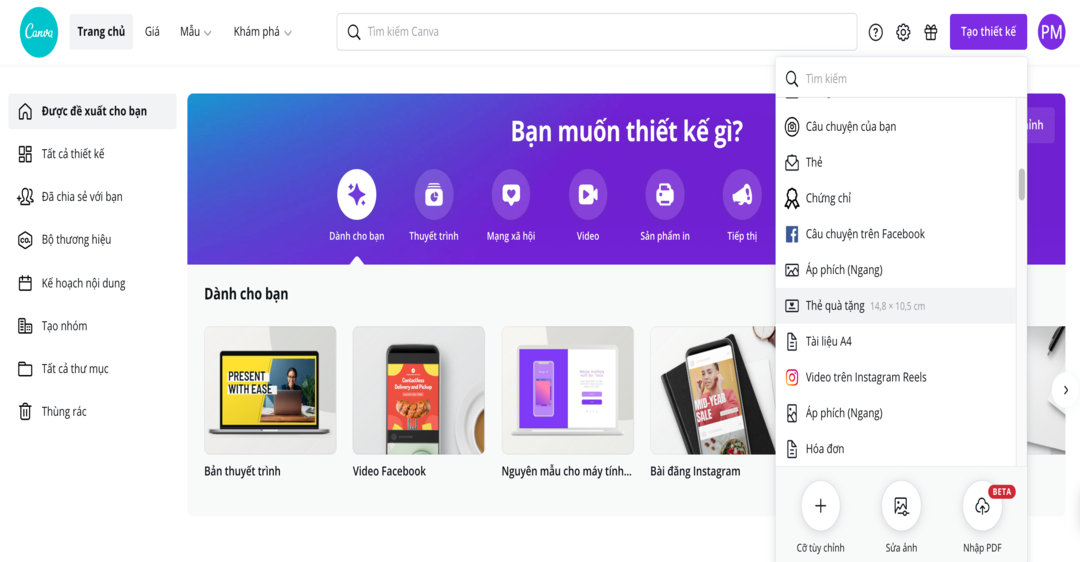 cách đăng bản thiết kế mẫu của bạn lên Canva