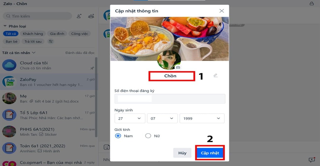 cách đổi tên zalo
