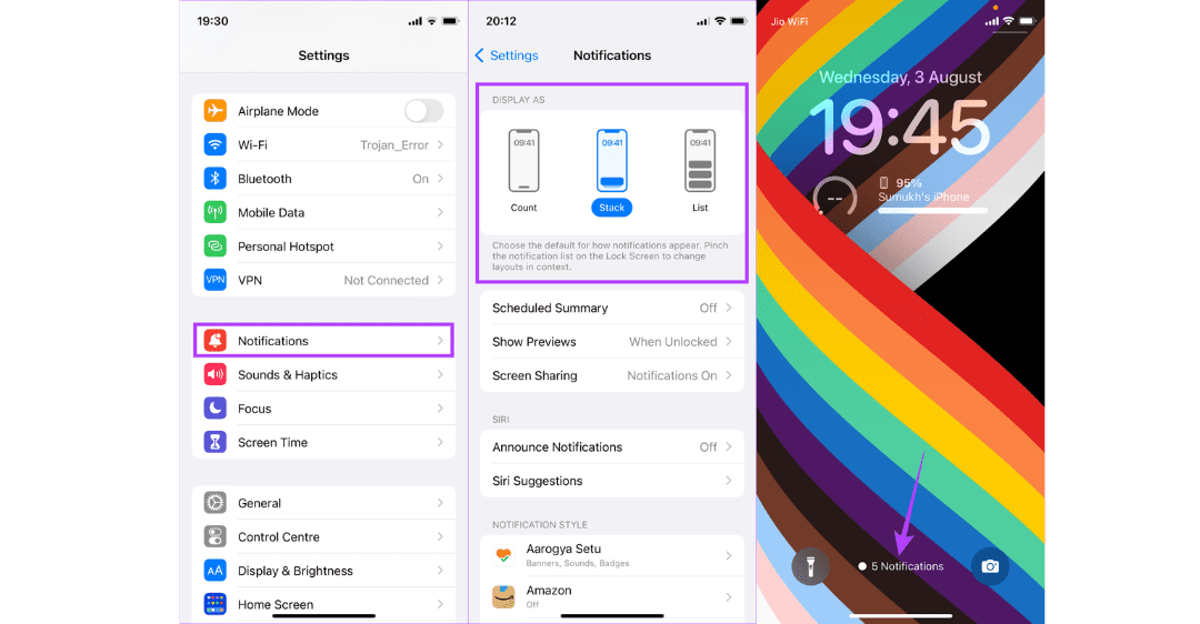 Cách hiển thị thông báo trên màn hình iphone
