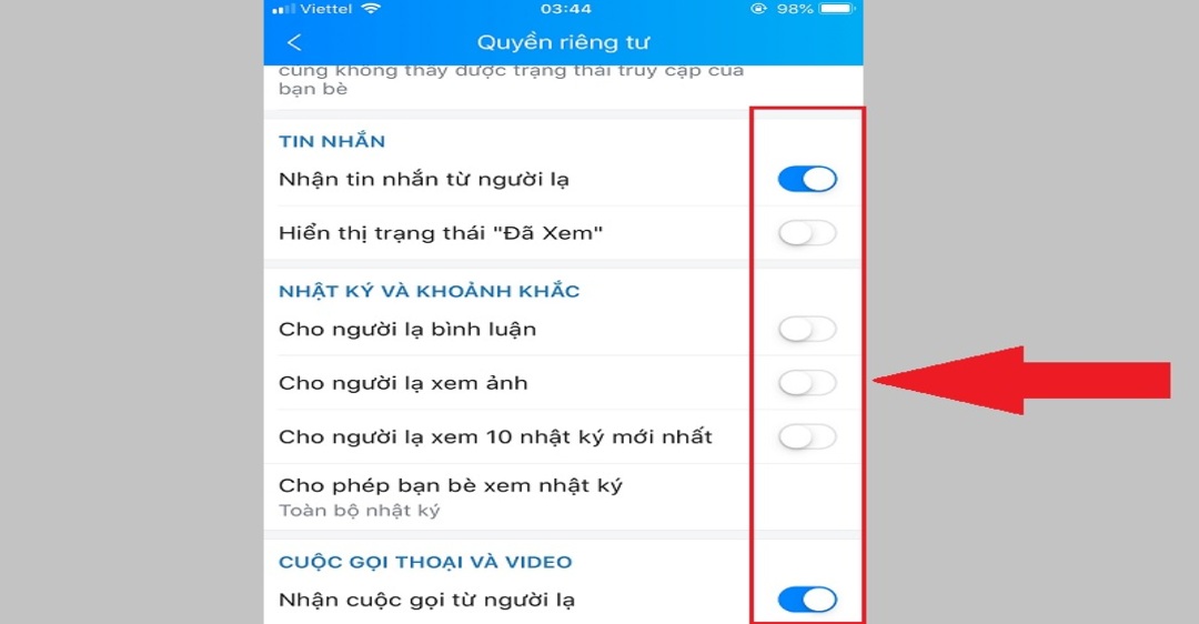 cách không cho bạn bè xem bình luận trên Zalo
