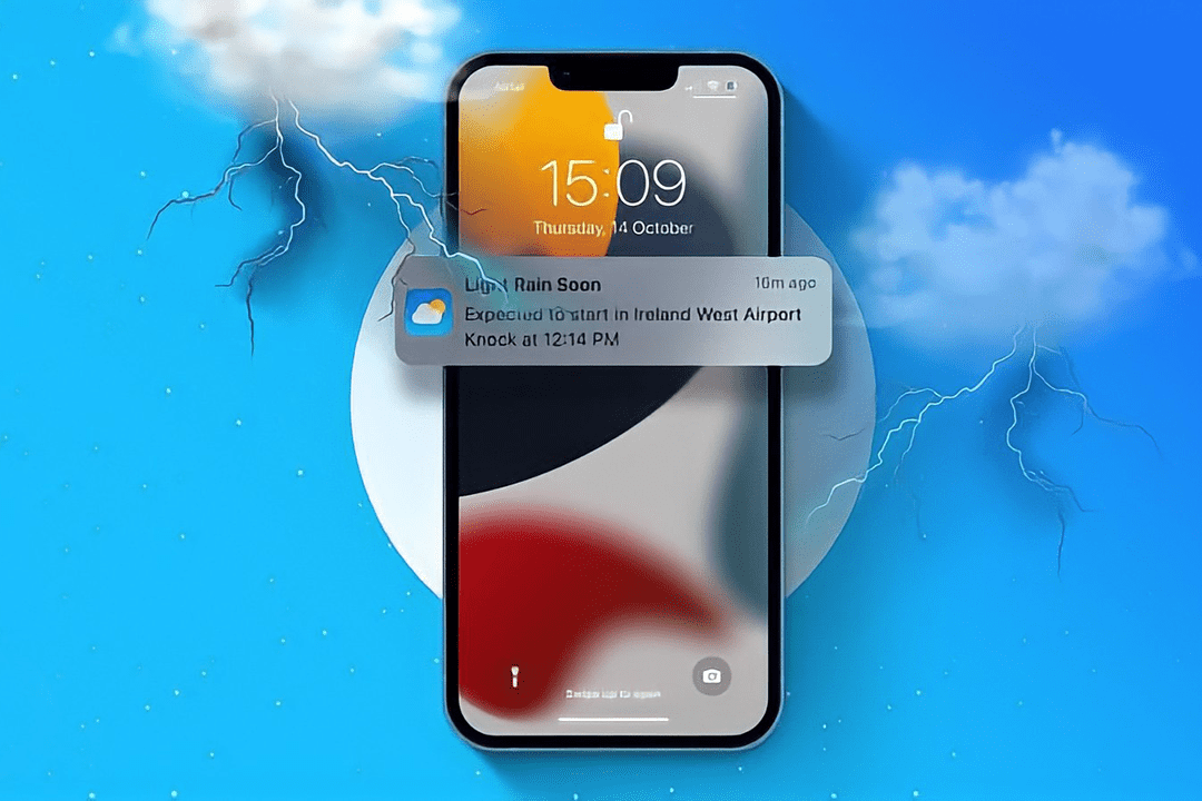 Cách nhận thông báo khi trời sắp mưa trên iphone
