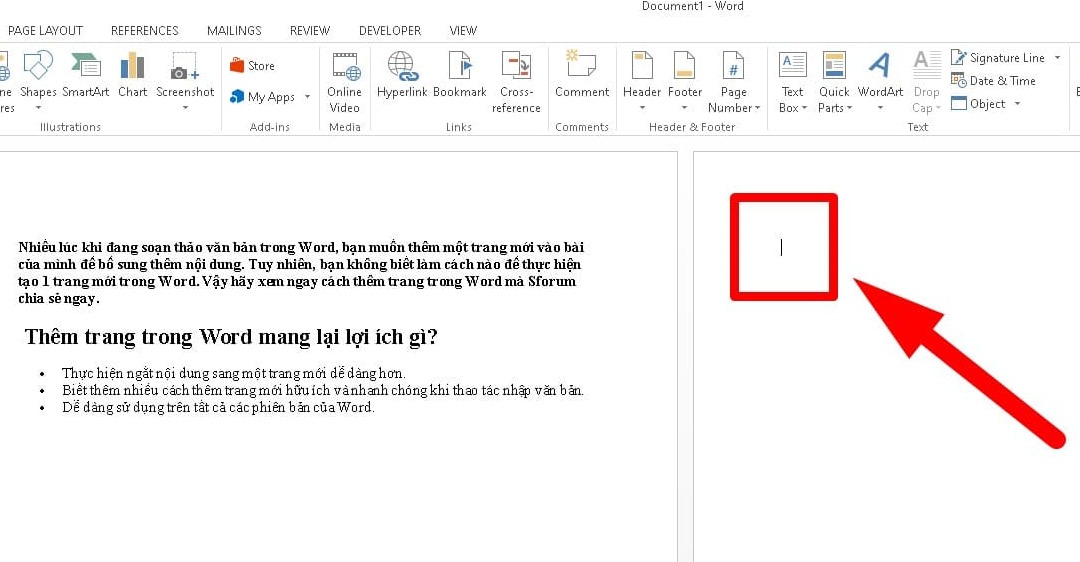 Khi nào thì cần thêm trang mới trong word