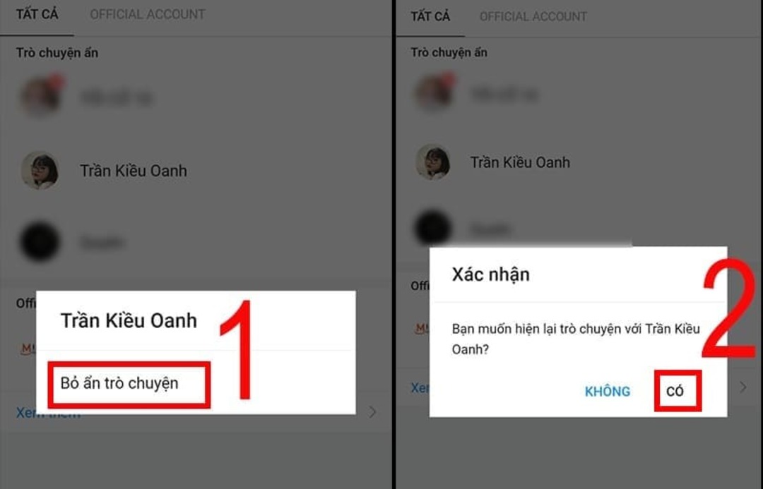 Hướng dẫn cách xem tin nhắn ẩn trên Zalo bước 2