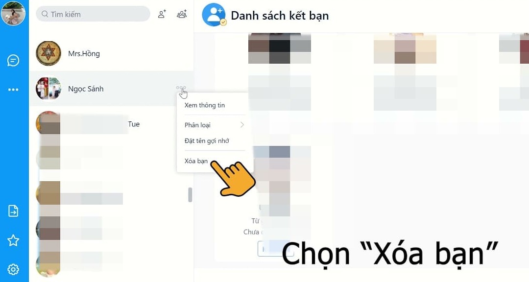 Cách hủy kết bạn trên Zalo