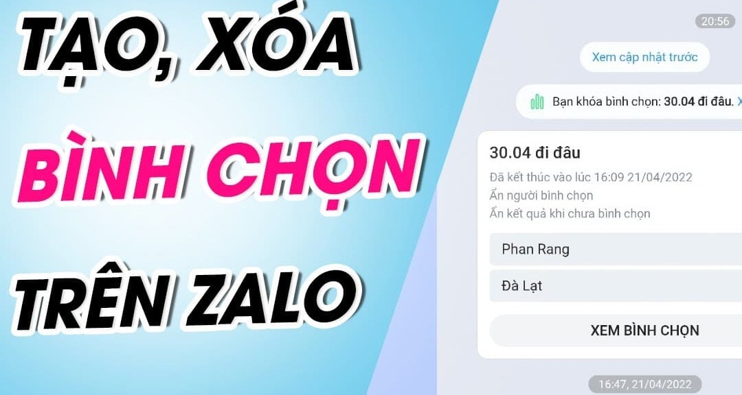 Cách xóa bình chọn trên Zalo